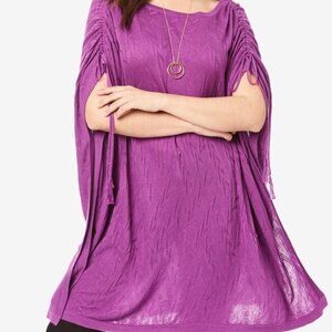 Roaman's Oversized Textured Poncho Sweater 3x/4x